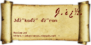 Jáksó Áron névjegykártya